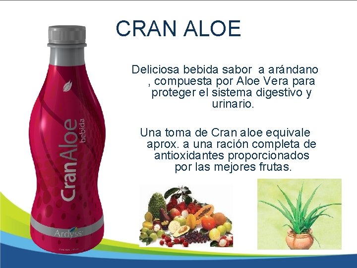 CRAN ALOE Deliciosa bebida sabor a arándano , compuesta por Aloe Vera para proteger