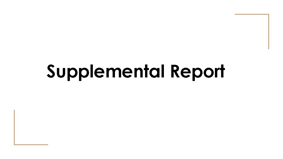 Supplemental Report 