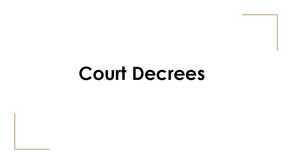 Court Decrees 
