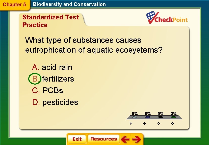 Chapter 5 Biodiversity and Conservation Standardized Test Practice What type of substances causes eutrophication Chapter 5 Biodiversity and Conservation Standardized Test Practice What type of substances causes eutrophication