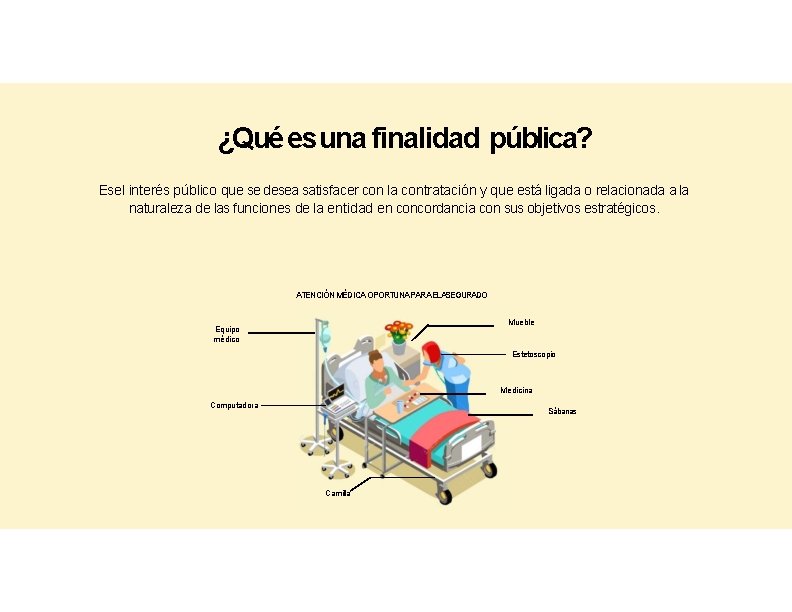 ¿Qué es una finalidad pública? Esel interés público que se desea satisfacer con la