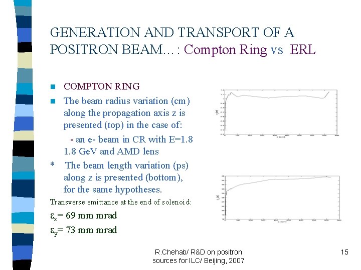 GENERATION AND TRANSPORT OF A POSITRON BEAM…: Compton Ring vs ERL COMPTON RING n