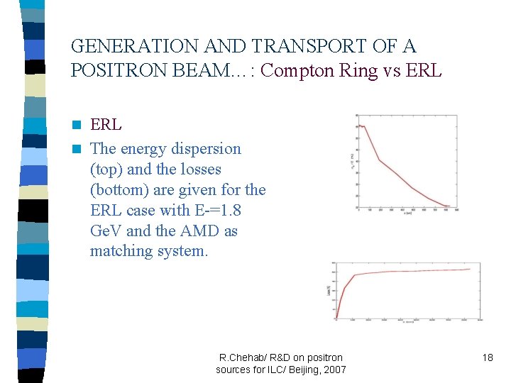 GENERATION AND TRANSPORT OF A POSITRON BEAM…: Compton Ring vs ERL n The energy