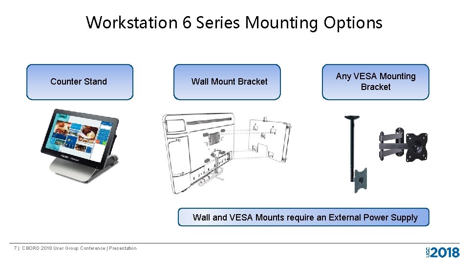 Workstation 6 Series Mounting Options Counter Stand Wall Mount Bracket Any VESA Mounting Bracket