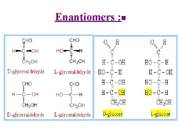 Enantiomers : n 