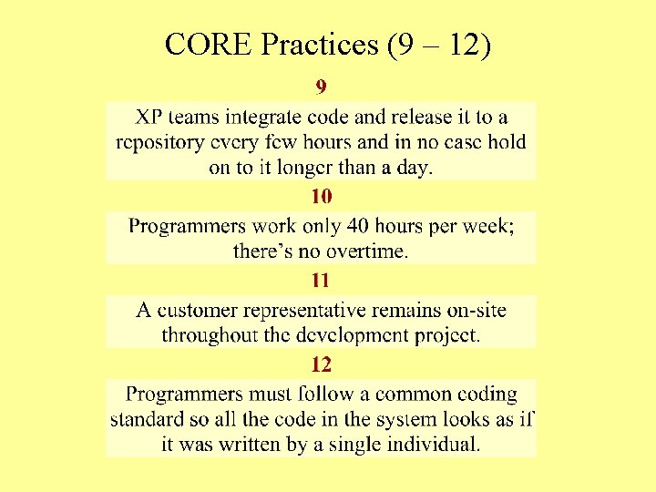 CORE Practices (9 – 12) 