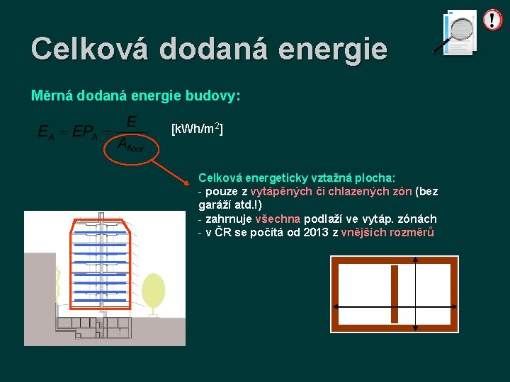 Celková dodaná energie Měrná dodaná energie budovy: [k. Wh/m 2] Celková energeticky vztažná plocha: