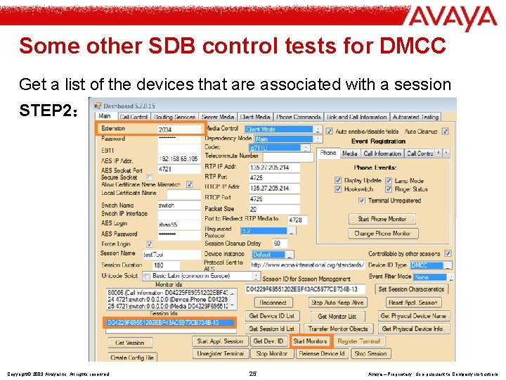 Some other SDB control tests for DMCC Get a list of the devices that