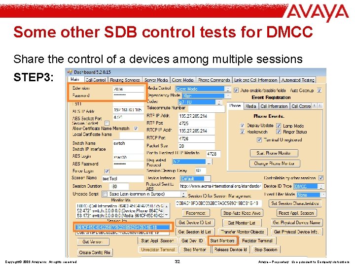Some other SDB control tests for DMCC Share the control of a devices among