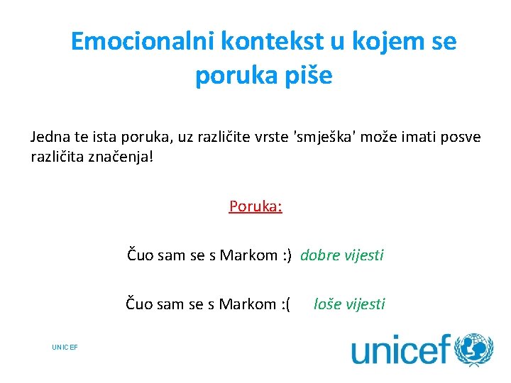 Emocionalni kontekst u kojem se poruka piše Jedna te ista poruka, uz različite vrste