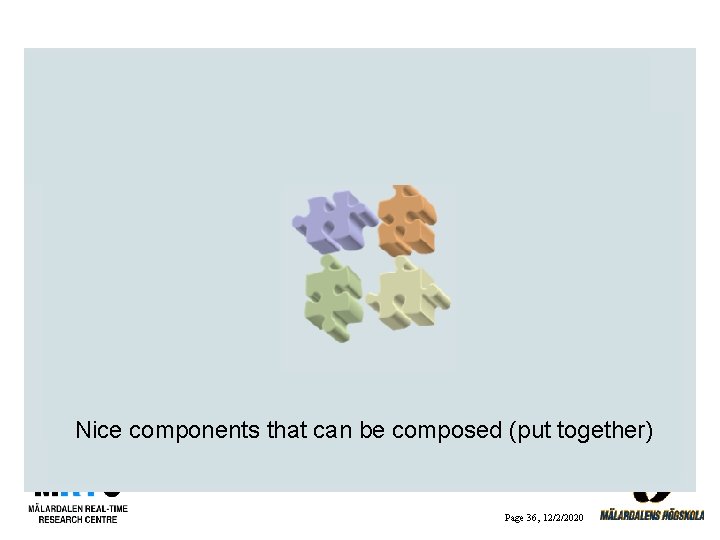 Nice components that can be composed (put together) Page 36, 12/2/2020 
