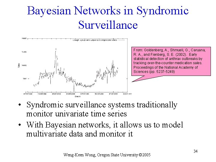 Bayesian Networks in Syndromic Surveillance From: Goldenberg, A. , Shmueli, G. , Caruana, R.