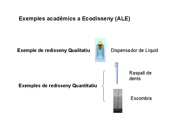 Exemples acadèmics a Ecodisseny (ALE) Exemple de redisseny Qualitatiu Dispensador de Líquid Raspall de