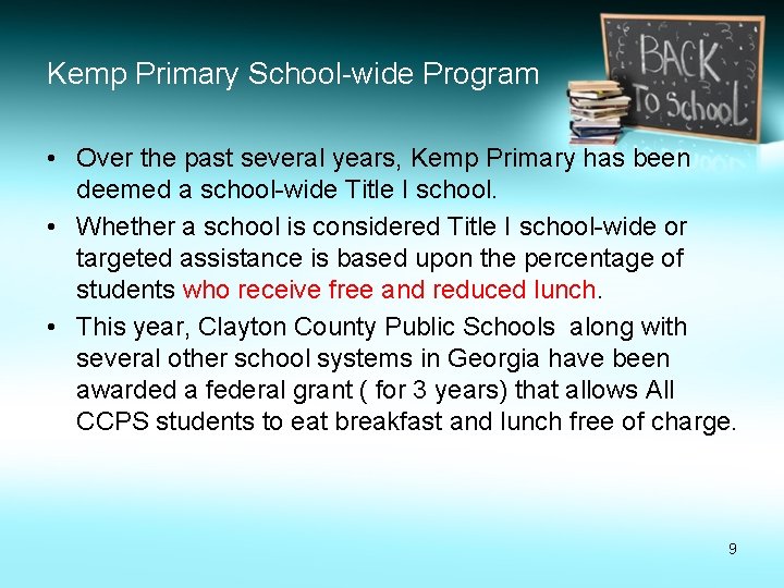 Kemp Primary School-wide Program • Over the past several years, Kemp Primary has been