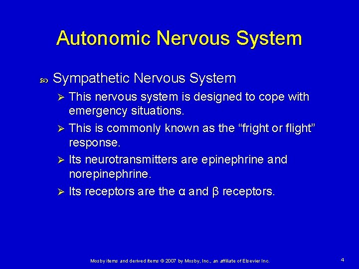 Autonomic Nervous System Sympathetic Nervous System This nervous system is designed to cope with Autonomic Nervous System Sympathetic Nervous System This nervous system is designed to cope with