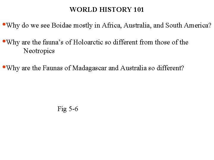 WORLD HISTORY 101 • Why do we see Boidae mostly in Africa, Australia, and