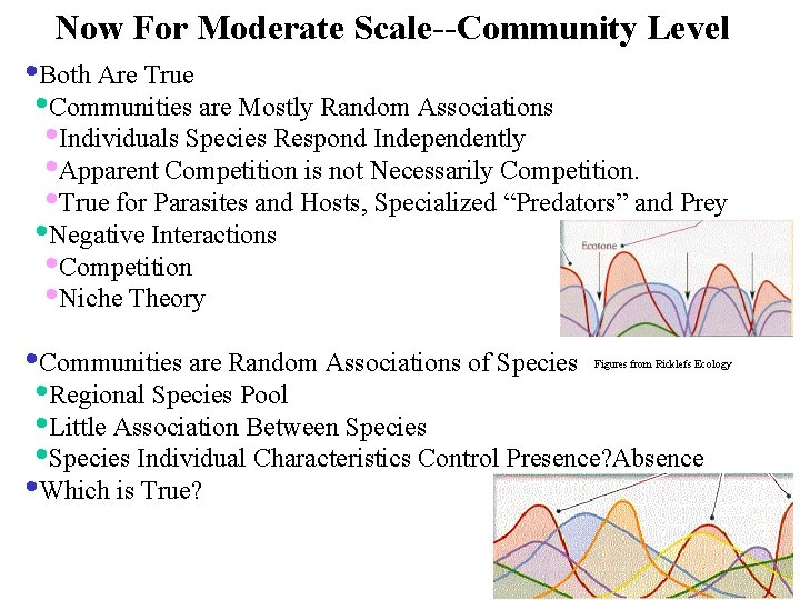Now For Moderate Scale--Community Level • Both Are True • Communities are Mostly Random