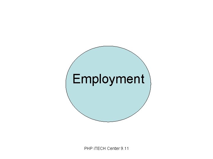 Employment PHP i. TECH Center 9. 11 