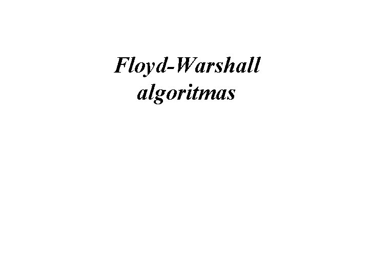 Floyd-Warshall algoritmas 