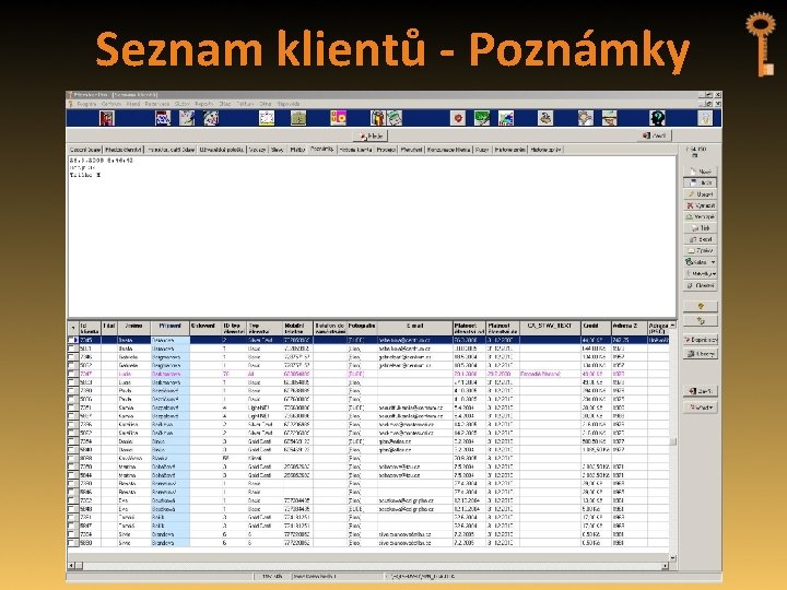 Seznam klientů - Poznámky 