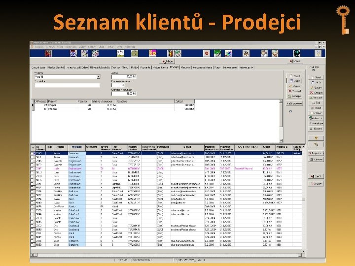 Seznam klientů - Prodejci 