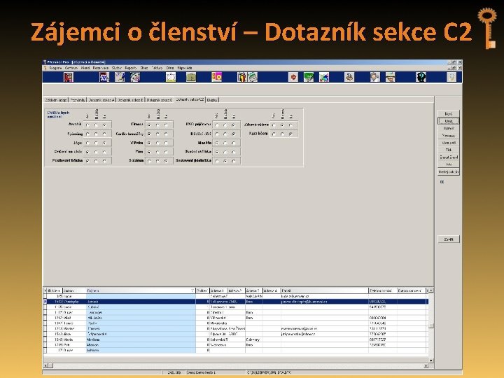 Zájemci o členství – Dotazník sekce C 2 