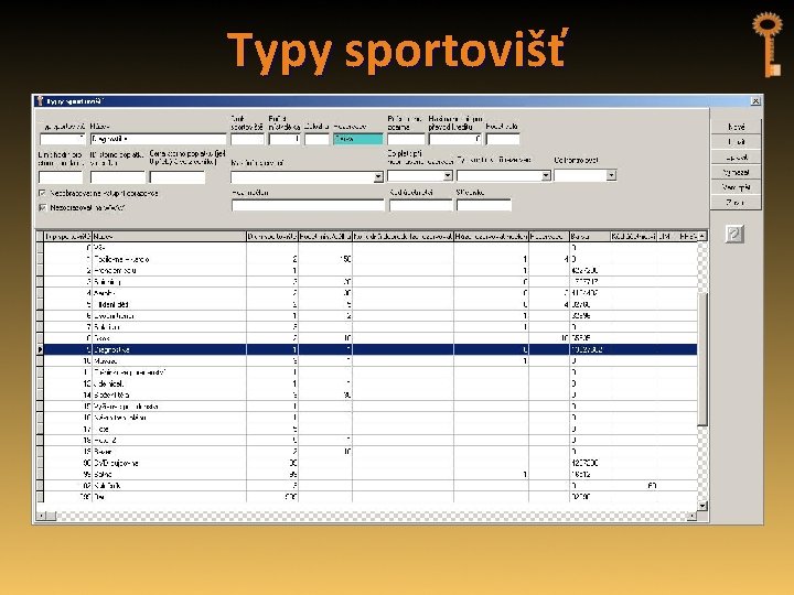 Typy sportovišť 