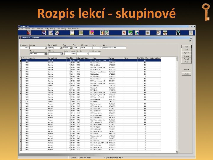 Rozpis lekcí - skupinové 