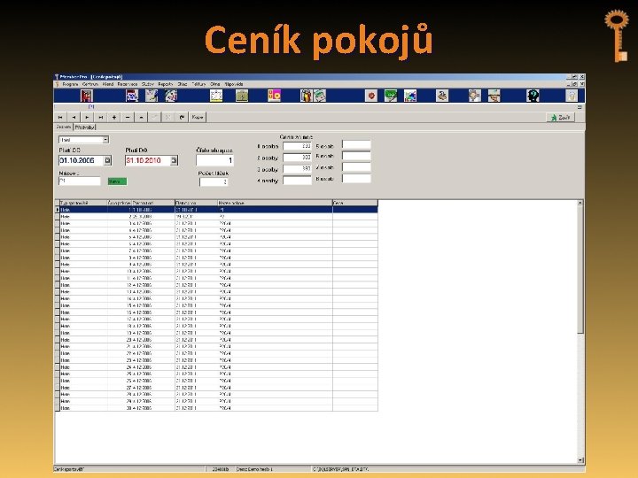 Ceník pokojů 