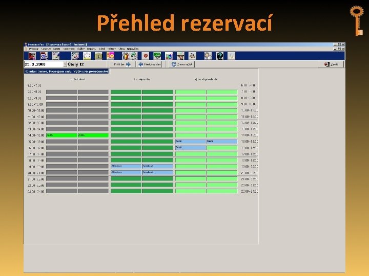 Přehled rezervací 