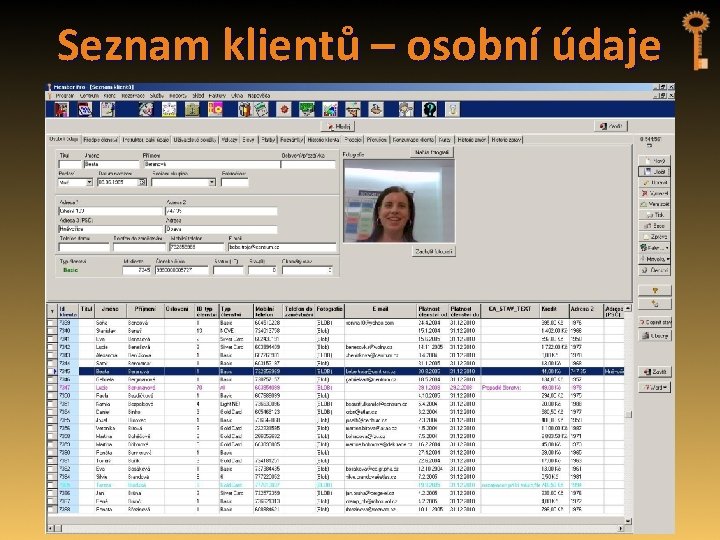 Seznam klientů – osobní údaje 