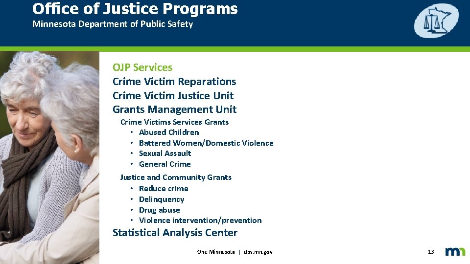 Office of Justice Programs Minnesota Department of Public Safety OJP Services Crime Victim Reparations