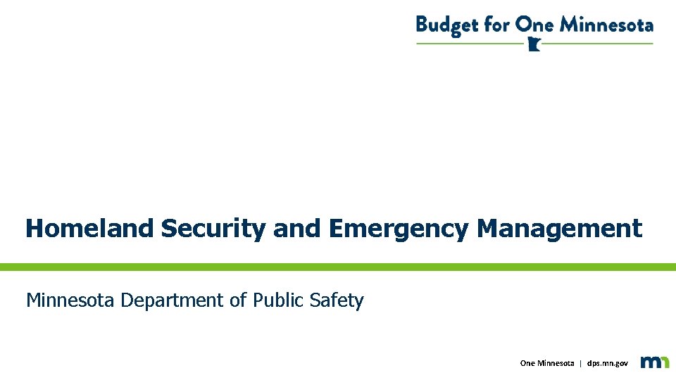 Homeland Security and Emergency Management Minnesota Department Public Safety Click to edit subtitleoftext One