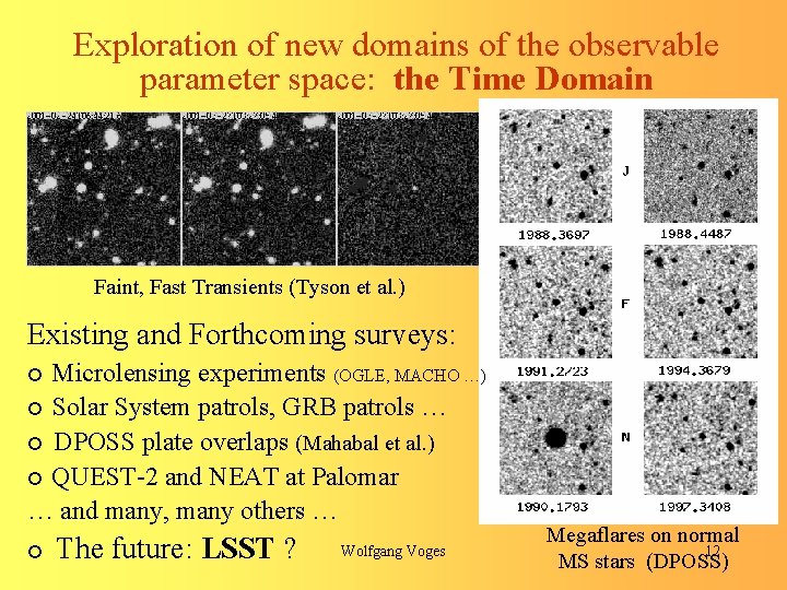 Exploration of new domains of the observable parameter space: the Time Domain Faint, Fast