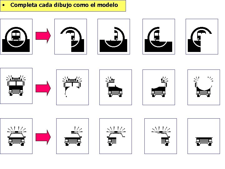  • Completa cada dibujo como el modelo u u u f f f