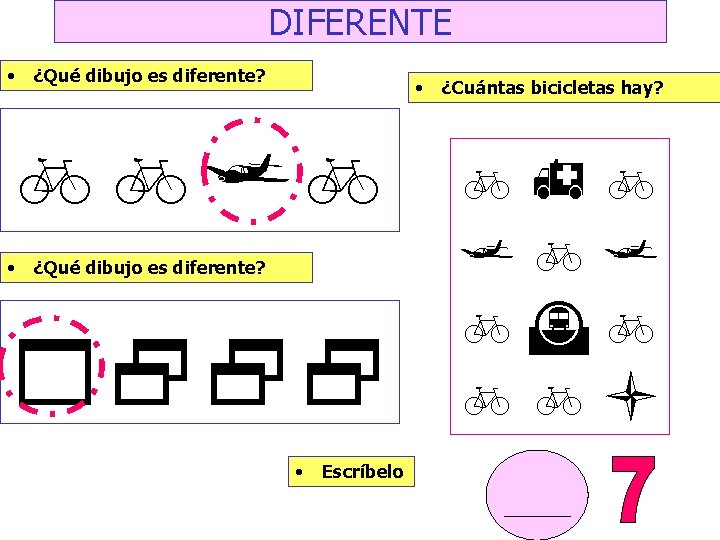 DIFERENTE • ¿Qué dibujo es diferente? • bbjb • ¿Qué dibujo es diferente? 1222