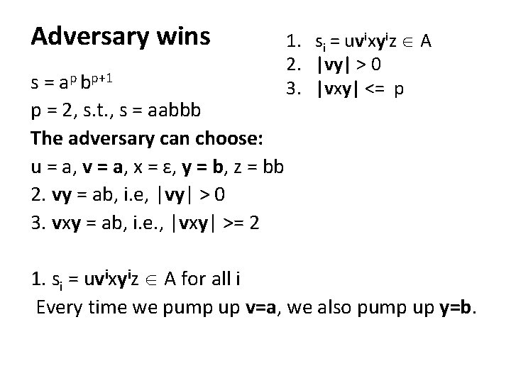 Adversary wins s = ap bp+1 p = 2, s. t. , s = Adversary wins s = ap bp+1 p = 2, s. t. , s =