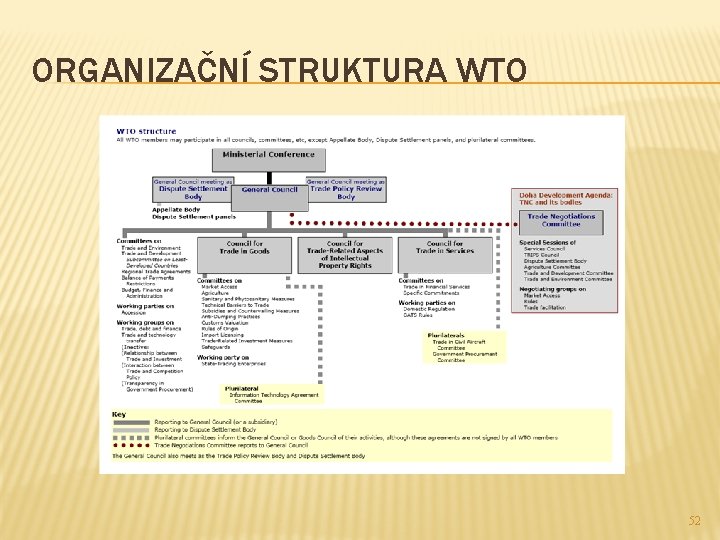 ORGANIZAČNÍ STRUKTURA WTO 52 