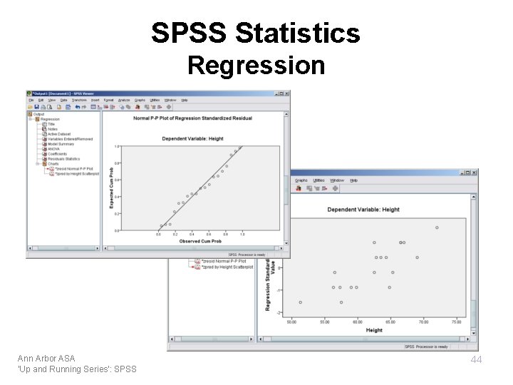 SPSS Statistics Regression Ann Arbor ASA 'Up and Running Series': SPSS 44 