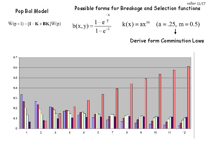 voller 11/17 Pop Bal Model Possible forms for Breakage and Selection functions Derive form