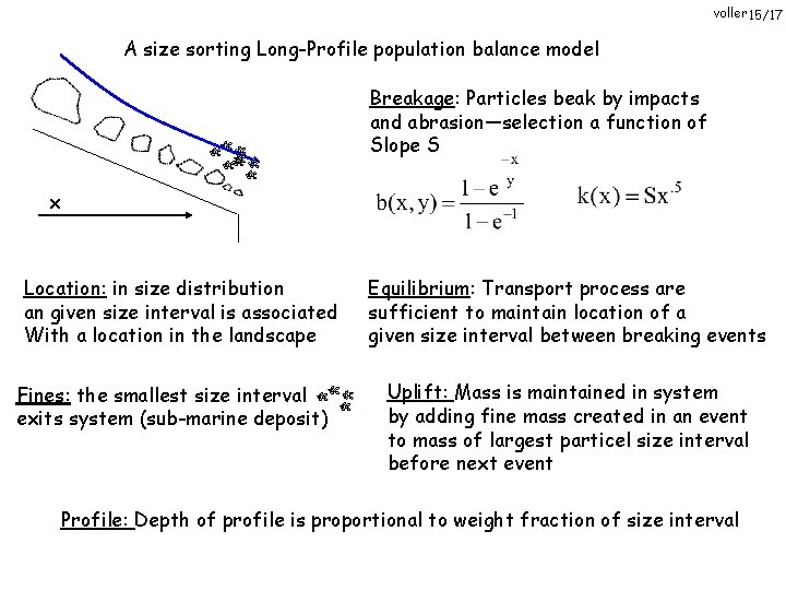 voller 15/17 A size sorting Long-Profile population balance model Breakage: Particles beak by impacts