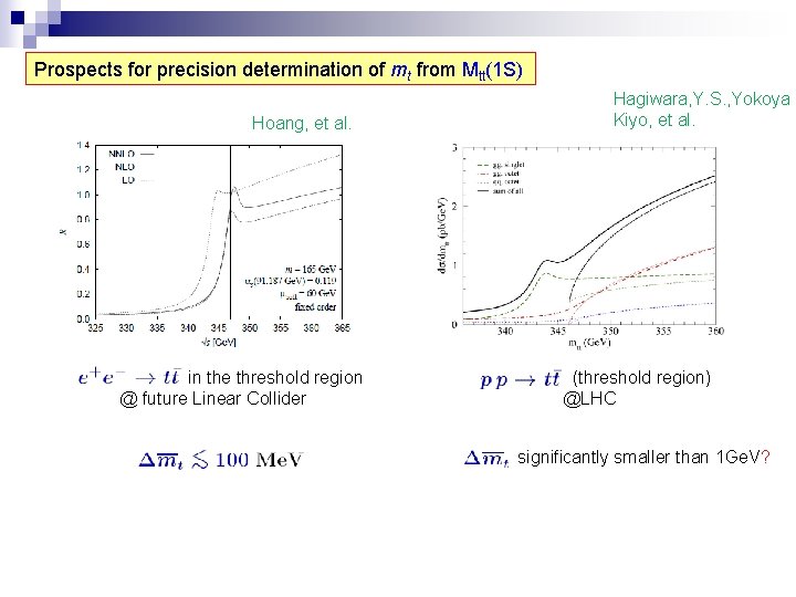 Prospects for precision determination of mt from Mtt(1 S) Hoang, et al. in the