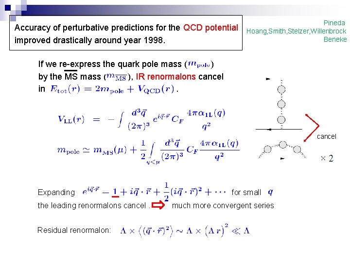 Accuracy of perturbative predictions for the QCD potential improved drastically around year 1998. Pineda