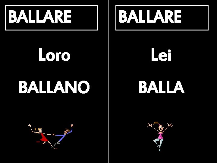 BALLARE Loro Lei BALLANO BALLA 
