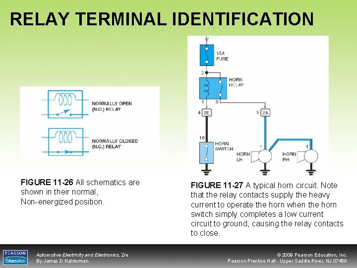 RELAY TERMINAL IDENTIFICATION FIGURE 11 -26 All schematics are shown in their normal, Non-energized