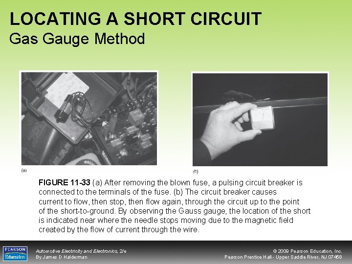 LOCATING A SHORT CIRCUIT Gas Gauge Method FIGURE 11 -33 (a) After removing the