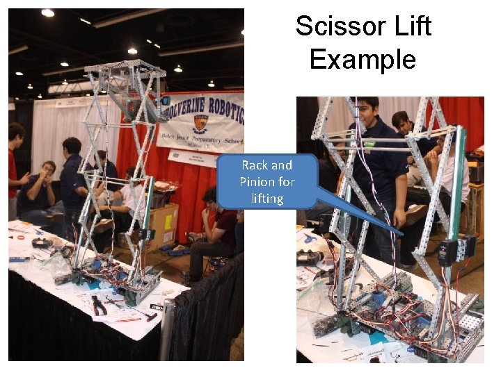 Scissor Lift Example Rack and Pinion for lifting 