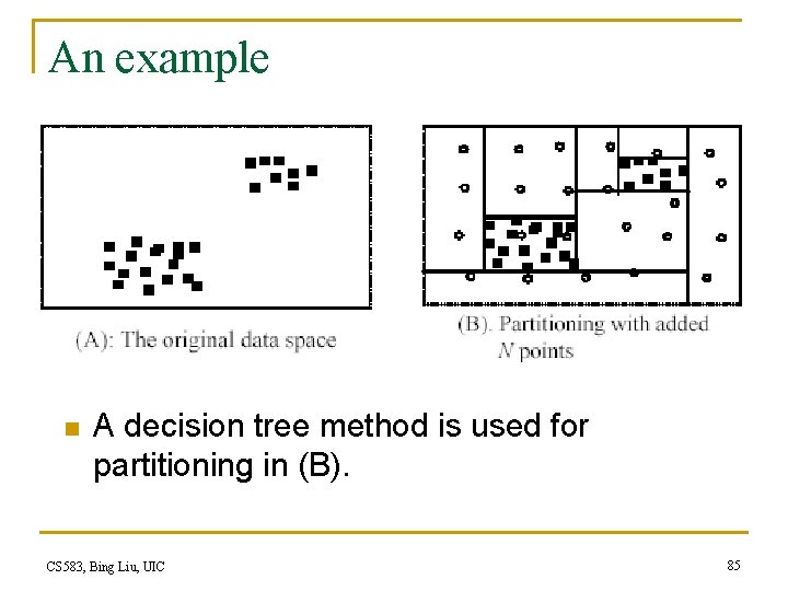 An example n A decision tree method is used for partitioning in (B). CS
