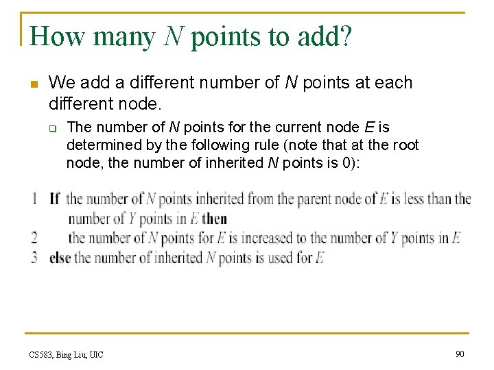 How many N points to add? n We add a different number of N