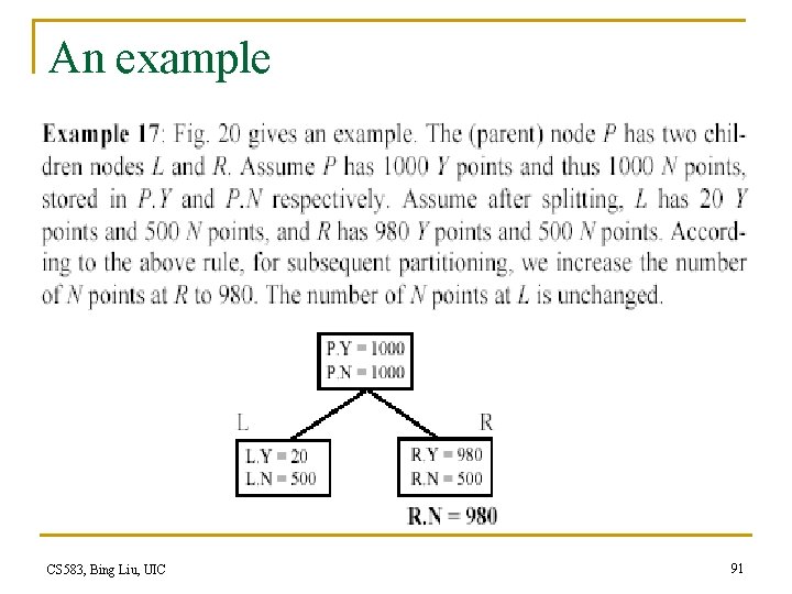 An example CS 583, Bing Liu, UIC 91 